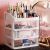 Soulima cosmetic organizer with 3 drawers filled with makeup and skincare products