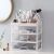 Soulima 3-drawer cosmetic organizer on vanity table with mirror
