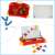 Magnetic learning case with drawing board, letters, numbers, and math symbols, red