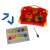 Magnetic learning case with drawing board, letters, numbers, and math symbols, red