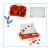 Magnetic learning case with drawing board, letters, numbers, and math symbols, red