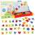 Magnetic learning case with letters, numbers, and symbols for kids, red