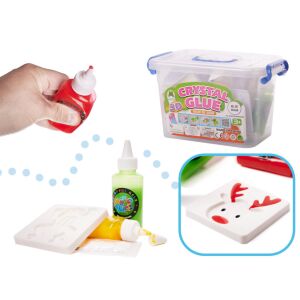 Ikonka Crystal Glue mágikus műanyag massza, nyálka 3D figurákhoz, 26 részes