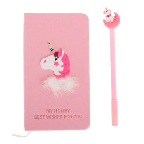 Pink unicorn notebook and pen gift set