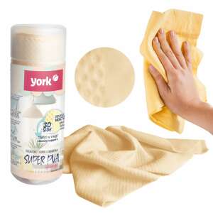 York Super PVA Schwamm, 32 x 43 cm, 1 Stück, gelb, Mikrofaser-Reinigungstuch, für Autofenster, Spiegel und Oberflächen - YORK