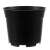 Black plastic plant pot, 2 liter capacity, 16 cm diameter, 13 cm height, with drainage holes