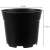 Black plastic plant pot, 2 liter capacity, 16 cm diameter, 13 cm height, with drainage holes