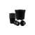 Set of 20 black plastic plant pots with drainage holes