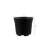 Black plastic plant pot with drainage holes, 16cm diameter, 13cm height