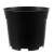 Black plastic plant pot with drainage holes