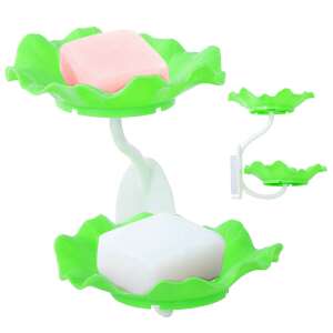 Suport de săpun verde în formă de floare cu două niveluri, perfect pentru a menține săpunul uscat - Verk Group