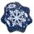 Top view of the inflatable snow tube, snowflake design, blue and white snowflake pattern
