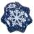 Top view of the inflatable snow tube, snowflake design, blue and white snowflake pattern