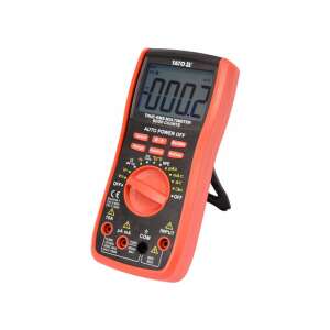 YATO YT-73085 Multimetr cyfrowy, True RMS, 6000 odczytów, Automatyczne wyłączanie, Czerwony i Czarny, widok pod kątem - Multimetr