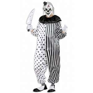 Killer Pierrot Costume for Men, Size L, Black and White, Includes Jumpsuit and Mask - Costumes for adult