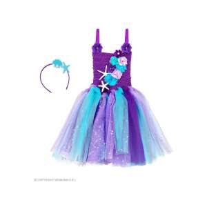 Kostium syrenki dla dziewczynek, fioletowa i niebieska spódnica tiulowa z opaską na głowę, rozmiar 110 cm - Widmann Kostium dla dzieci