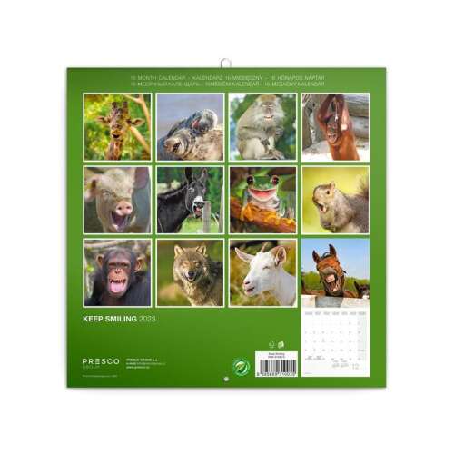 Keep Smiling 2023-as falinaptár vicces állatokkal