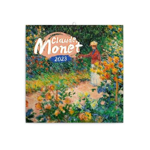 Claude Monet 2023-as falinaptár, egy kertben lévő nő festményével