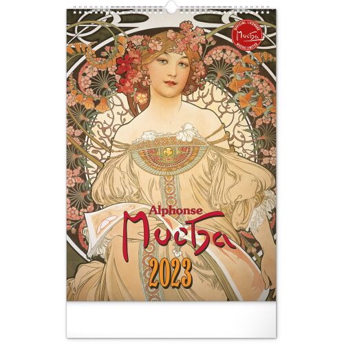 Realsystem 2023 Alphonse Mucha fali naptár, Art Nouveau dizájnnal
