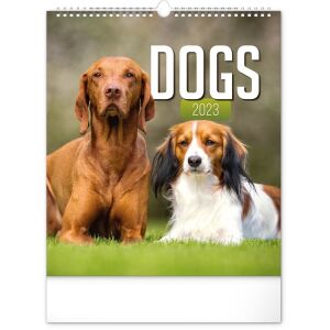 Realsystem 2023 Kutyás Falinaptár borító, vizslával és spániellel - REALSYSTEM