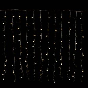 Dekortrend Crystalline 2x0.9m meleg fehér LED fényfüggöny fekete háttérrel - Fényfüzér