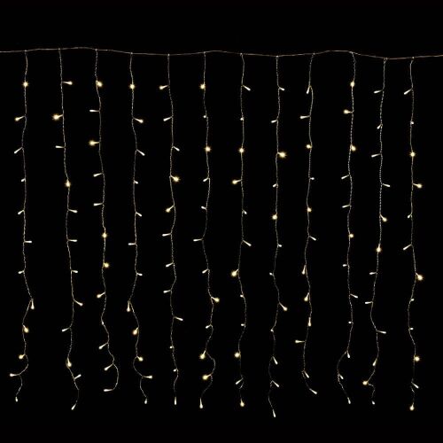 Dekortrend Crystalline 2x0.9m meleg fehér LED fényfüggöny fekete háttérrel