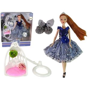 Emily Baba doll with swing and hair accessories, 30cm fashion doll - Nonbrand Baba