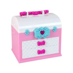 Beauty-Kit im rosa-weißen Koffer mit Schubladen und Griff - Lean Toys