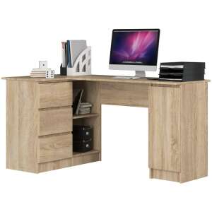 Sarok íróasztal Akord Furniture 155cm, sonoma tölgy, bal 74265218 Íróasztalok