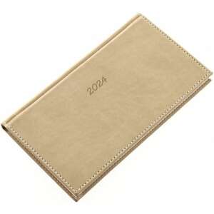 2024 Bolero heti zsebnaptár, 90x165 mm, műbőr, 5712, drapp - REALSYSTEM