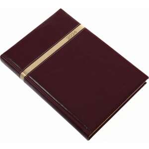 Realsystem üzleti határidőnapló 2024, B5, sötétbarna, bőr borítás, arany élmetszés - REALSYSTEM