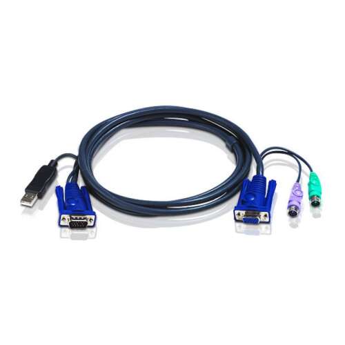 ATEN 2L-5502UP 1,8m USB KVM kábel beépített PS2-USB átalakítóval