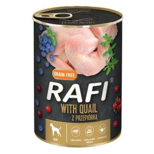 RAFI Getreidefreies Nassfutter für Hunde mit Wachtel und Blaubeeren, 400g Dose - RAFI