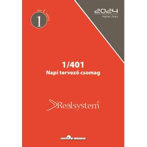 Reálszisztéma 2024 Napi Tervező 1/401 Csomag, 1-es Méret, Piros Borító - REALSYSTEM