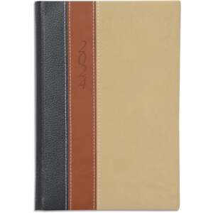 TopTimer Fashion 2024 heti tervező B5, bézs, fekete, barna műbőr borító - TOPTIMER