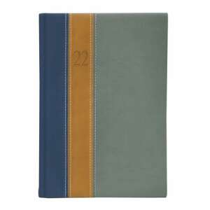 TopTimer Fashion B5 heti tervező 2022, kék, okker, szürke, műbőr borító - TOPTIMER