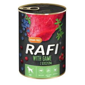 RAFI Getreidefrei Mit Wild Nassfutter für Hunde, 400g Dose, mit Wild, Blaubeeren und Cranberries - Nasses Hundefutter