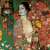 Gustav Klimt 2024-es falinaptár, egy virágokkal díszített nő festményével