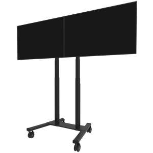 NewStar ADM-875BL2 Doppelmonitorständer für 42-65 Zoll Bildschirme, schwarz - NewStar