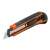 Handy Snap-Off Utility Knife with 6 replaceable blades, black and orange, 18mm, angled view