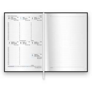 TopTimer Tradicionális heti határidőnapló A5 fehér lap fényes műbőr borítás bézs 2024 - TOPTIMER