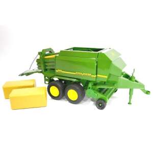 Jucărie Bruder John Deere 690 presă de balotat mare, scară 1:16, verde, cu baloți - Mașină de lucru pentru copii