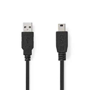 Nedis USB-A - USB Mini-B kábel, 1 méter, fekete - Adatkábel