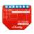 Shelly PLUS 1PM WiFi smart relay back side, red device with blue terminals, technical specifications