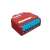 Shelly PLUS 1PM WiFi smart relay, red device with blue terminals, wifi and bluetooth icons