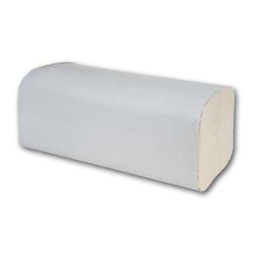 Hajtogatott kéztörlő  "V" 1 rétegű natúr 250db/cs, egyrétegű papírtörlők, 250 darabos csomag