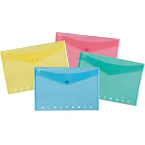 Dosar de documente Pigna Monocromo Pastel PP A4, set de 4, culori pastel asortate - Huse de protecţie acte