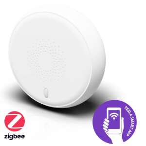 Detector de fum Tesla Smart Zigbee, alb, rotund, cu pictogramă de aplicație - Detectoare de fum
