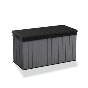 Cutie de depozitare Keter Darwin 570L în culoarea grafit, vedere din față - Dulapuri si lazi depozitare gradina