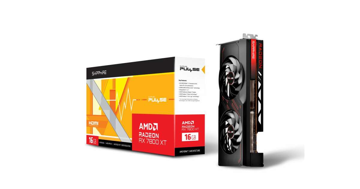 Sapphire AMD RX 7800 XT 16GB GDDR6 - PULSE RX 7800 XT GAMING